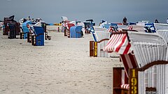 Strandkorb auf Juist am Strand