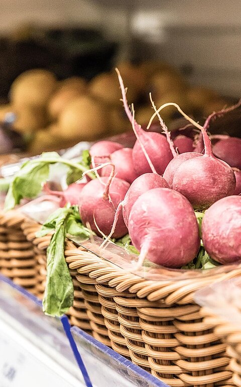 Frisches Gemüse in einem Lebensmittelladen auf Juist