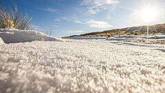 Weihnachten auf Juist - Schnee am Strand 