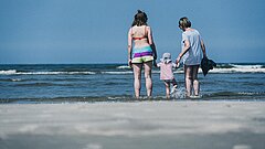 Familie am Strand auf Juist